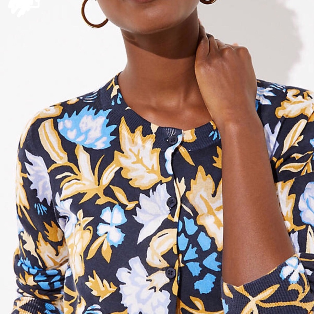 NWT Loft Floral Signature Cardigan - Picture 4 of 4